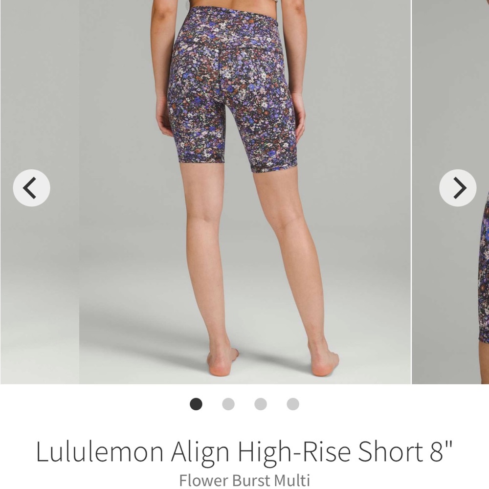 lululemon Align™ High-Rise Short 8" Flower Burst Biker Shorts Size 8 No Pilling